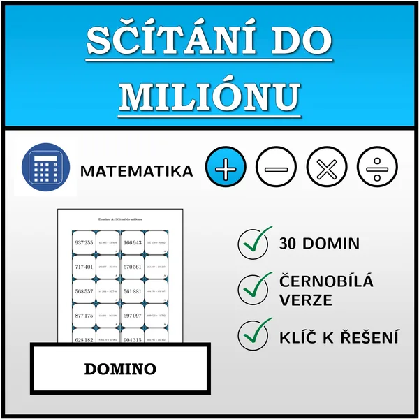 Domino - Sčítání do milionu | matematika 1