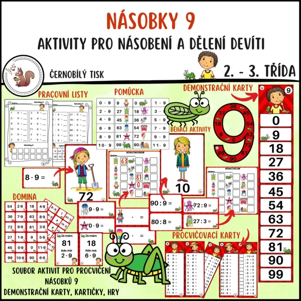 Násobky 9 - malá násobilka 1