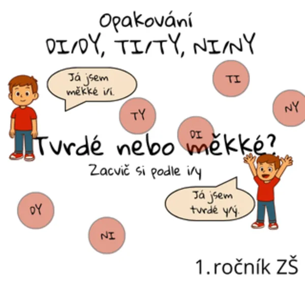 DI/DY, TI/TY, NI/NY - opakování "Zacvič si" 1