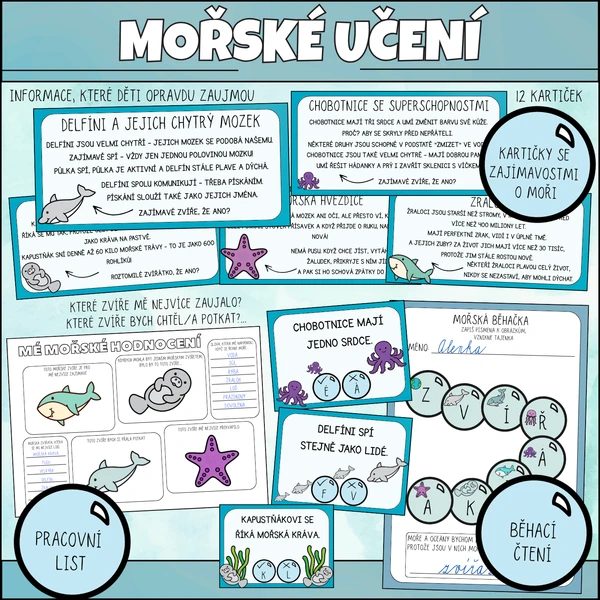 Mořské učení - zajímavosti o moři, běhací čtení 1