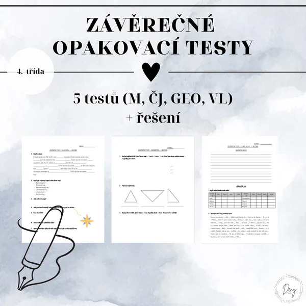 Závěrečné testy pro 4. ročník – sada 5. testů + řešení 1