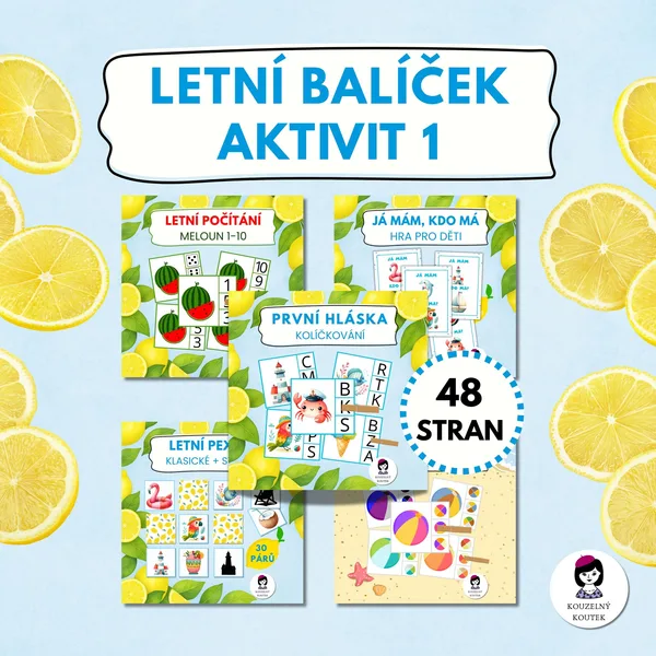 Letní balíček aktivit - barevné třídění | počítání | první hláska | já mám, kdo má | letní pexeso  1