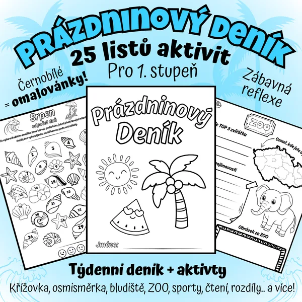 ☀️ Hurá prázdniny! Deník, co si děti zamilují🦩 1