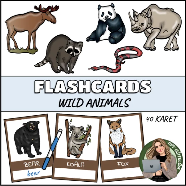 Flashcards - wild animals (divoká zvířata) 1