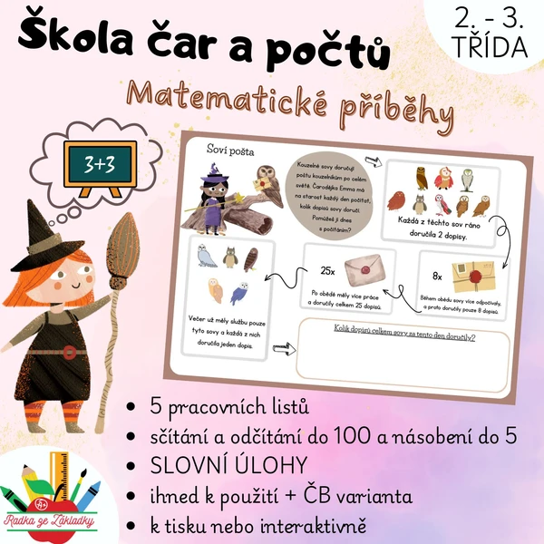 Škola čar a počtů - sčítání, odčítání do 100, násobení do 5 1