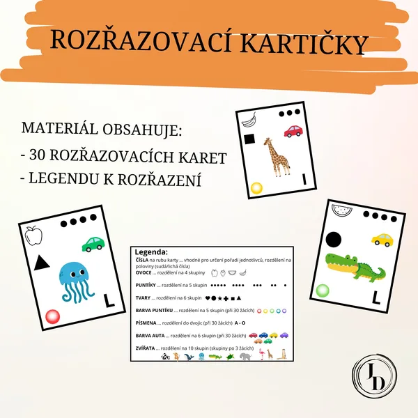 Rozřazovací kartičky 1