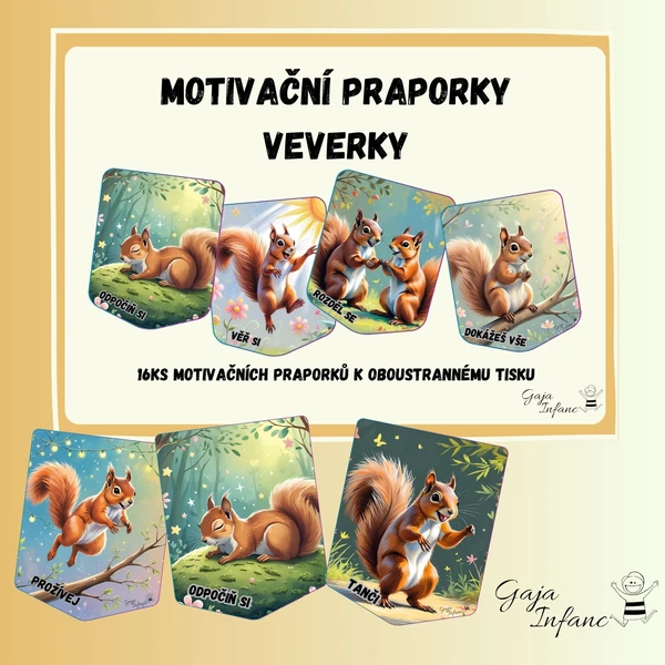 Motivační praporky - Veverky  1