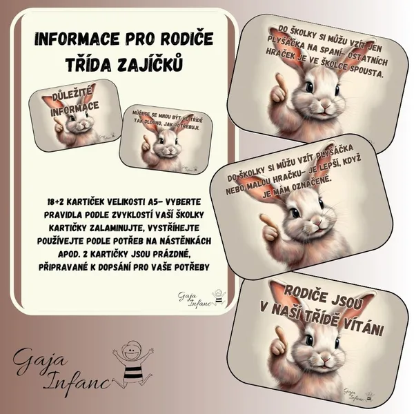 Informace pro rodiče- třída zajíčků 1