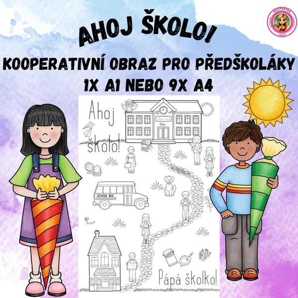 Ahoj školo! kooperativní omalovánka A1 1