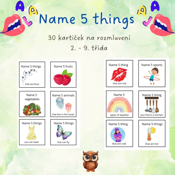 Name 5 things - rozmluv žáky 1