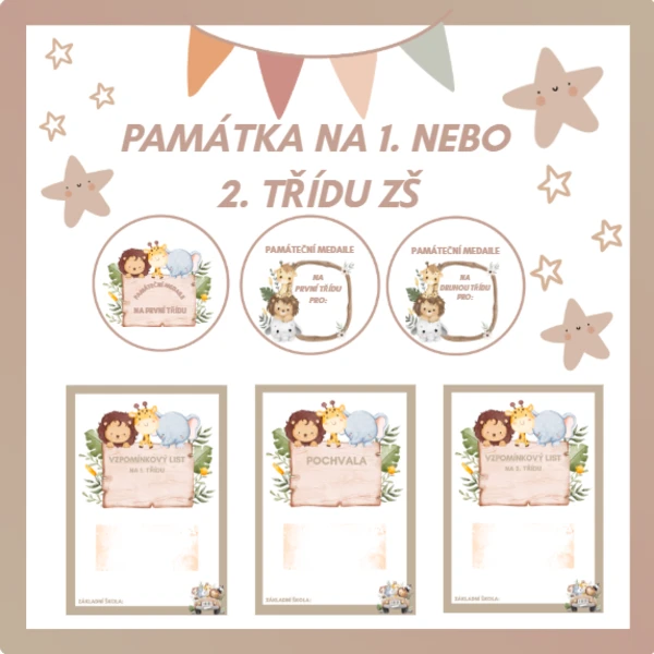 Medaile a památeční listy na první nebo druhou třídu 1