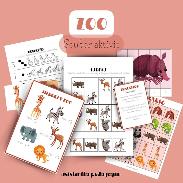 Zvířátka v ZOO / Safari - Soubor aktivit 1