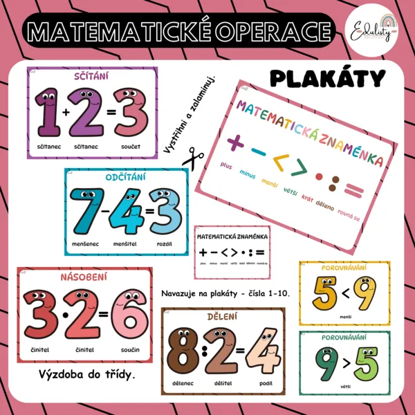 Matematické operace - plakáty 1