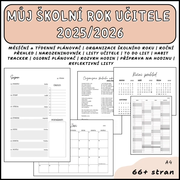 Můj školní rok učitele 2025/2026 - Učitelský diář 1