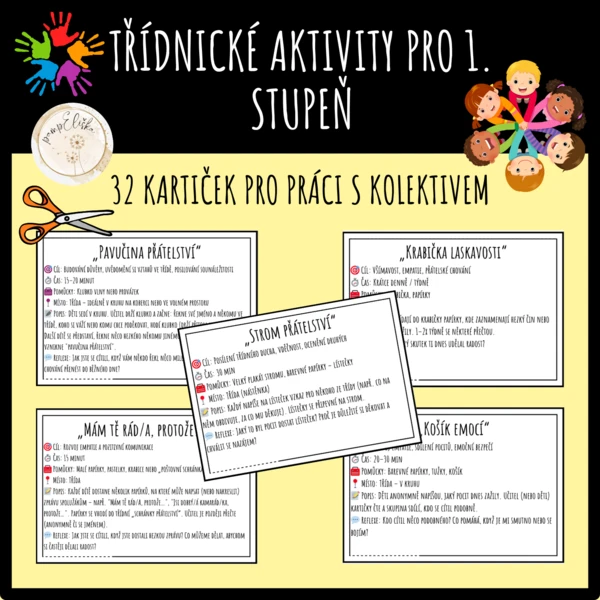 Třídnické aktivity pro 1. stupeň - 32 kartiček pro práci s kolektivem 1