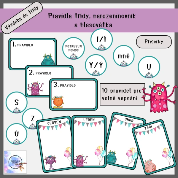 PRAVIDLA TŘÍDY / HLASOVÁTKA / NAROZENINOVNÍK/ příšerky 1