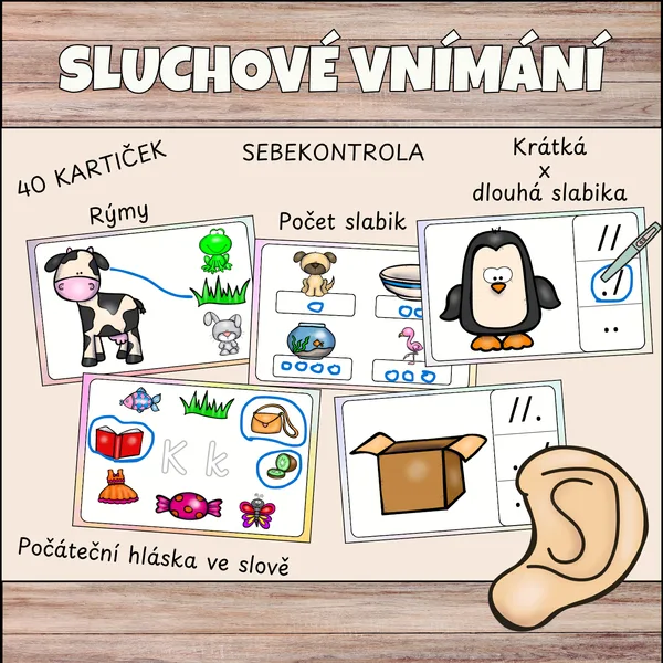 Sluchové vnímání - sada kartiček 1