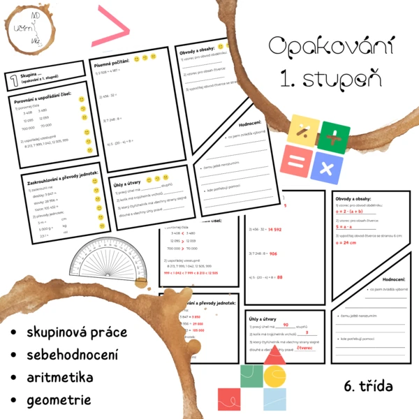 Opakování - matematika 1. stupeň (skupinovka) 1