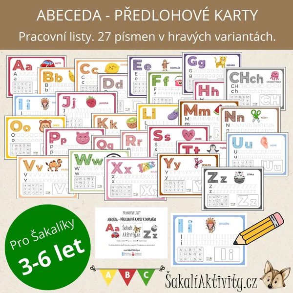 Pracovní listy - ABECEDA - předlohové karty k doplnění 1