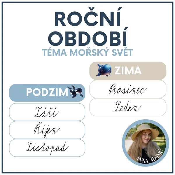Roční období a měsíce - mořský svět 1