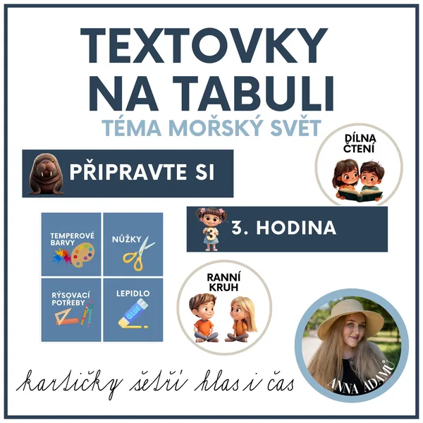 Textovky na tabuli - mořský svět 1