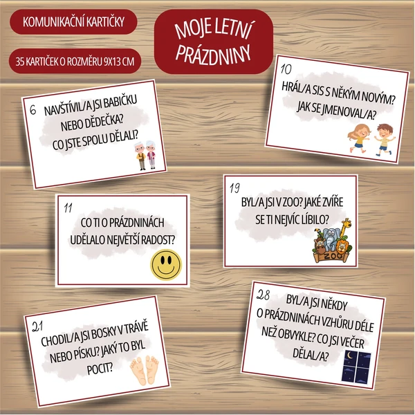 Konverzační kartičky - Moje letní prázdniny 1