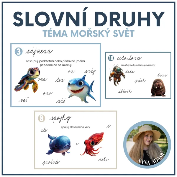 Slovní druhy - mořský svět  1