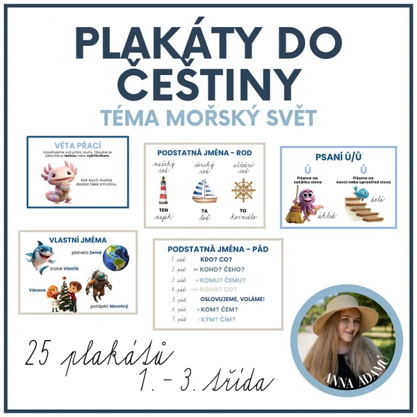 Plakáty do českého jazyka - mořský svět 1