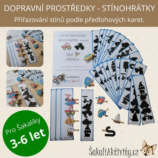 Sada aktivit - DOPRAVNÍ PROSTŘEDKY - STÍNOHRÁTKY 1