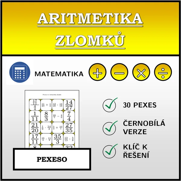 Pexeso - Aritmetika zlomků | matematika 1