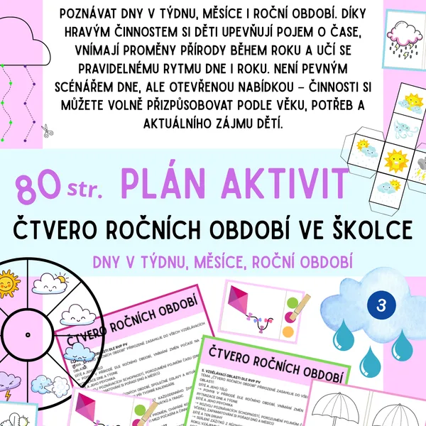 ROČNÍ OBDOBÍ, POČASÍ - Plán aktivit: přípravy, didaktické karty 1