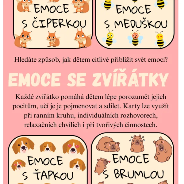Emoce - karty, zvířátka 1
