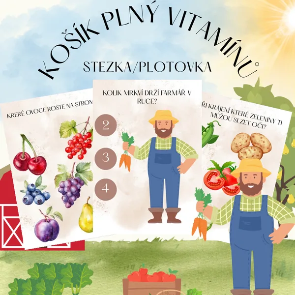 KOŠÍK PLNÝ VITAMÍNŮ- STEZKA/PLOTOVKA🍓🧑‍🌾🌽 1
