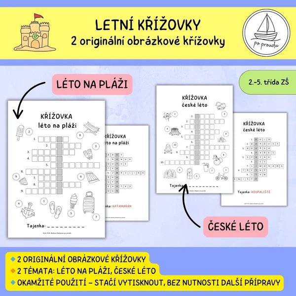 Letní křížovky s tajenkou 1