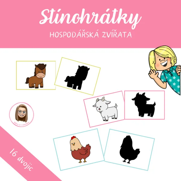 Hospodářská zvířata - stínohrátky 1