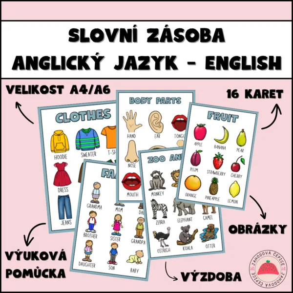 Slovní zásoba s obrázky - anglický jazyk 1