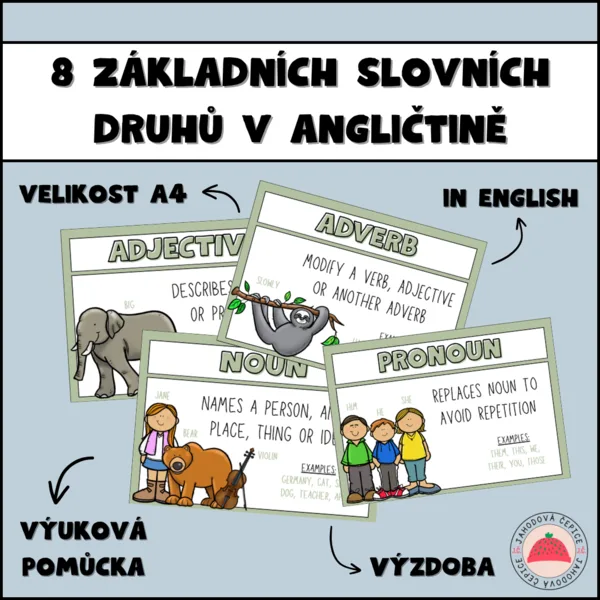 8 základních slovních druhů v angličtině 1