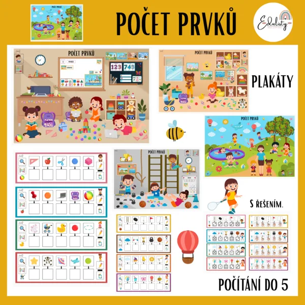 Počet prvků – Pozorovací plakáty a záznamové kartičky 1