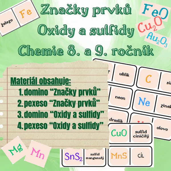Značky prvků, názvosloví oxidů a sulfidů 1
