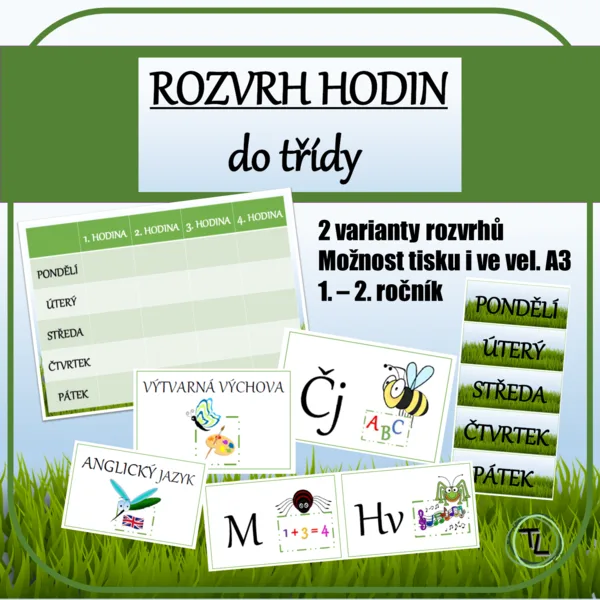 Rozvrh hodin do třídy 1