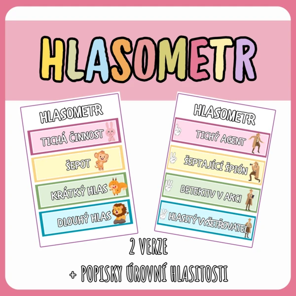 Hlasometr -úroveň hlasitosti práce ve třídě 1