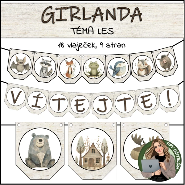 Girlanda, výzdoba třídy - téma LES 1