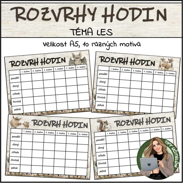 Rozvrhy hodin pro žáky - téma LES 1