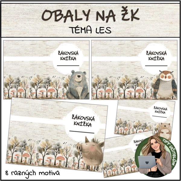 Obaly na žákovskou knížku - téma LES 1