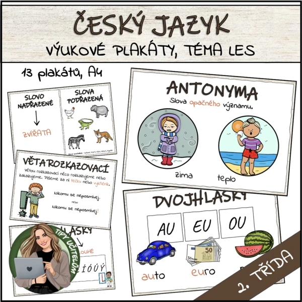 Plakáty do ČJ - 2. třída - téma LES 1