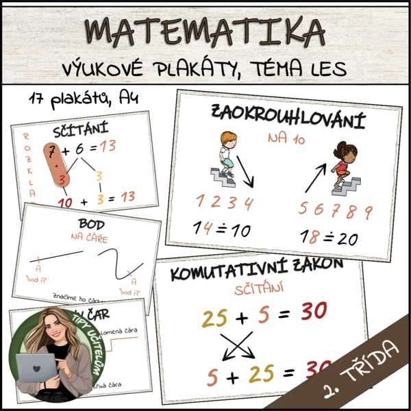 Plakáty do matematiky - 2. třída - téma LES 1