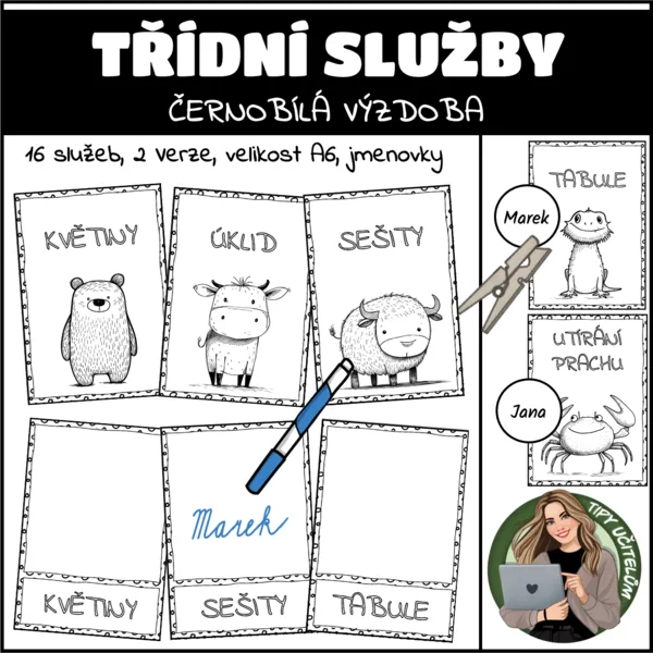 Třídní pravidla - černobílá výzdoba 1