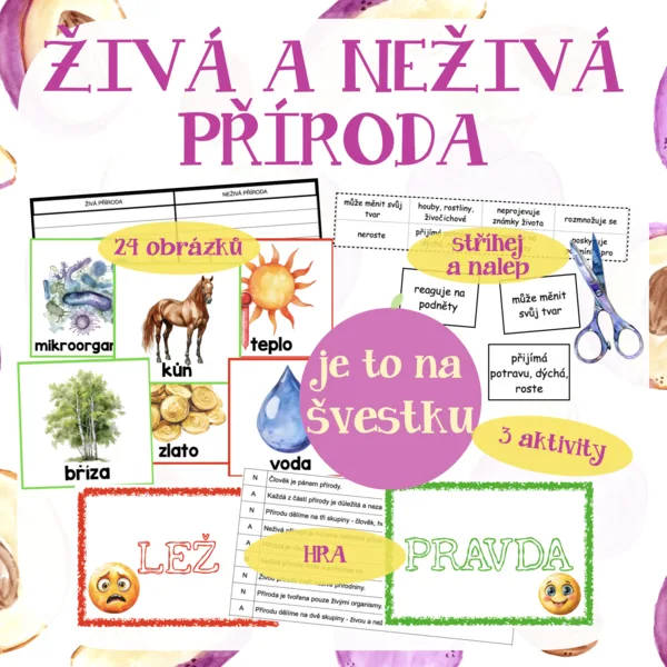 Živá a neživá příroda - 3 aktivity 1