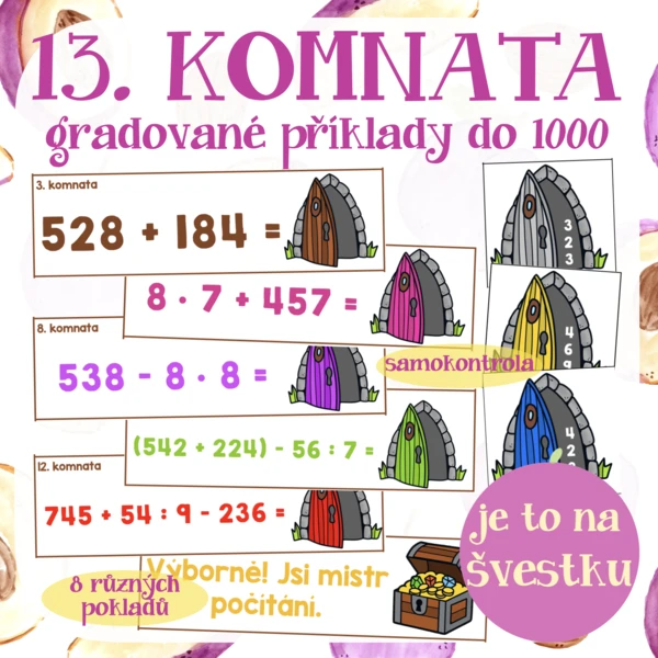 13. komnata - počítání do 1000 - gradované příklady 1