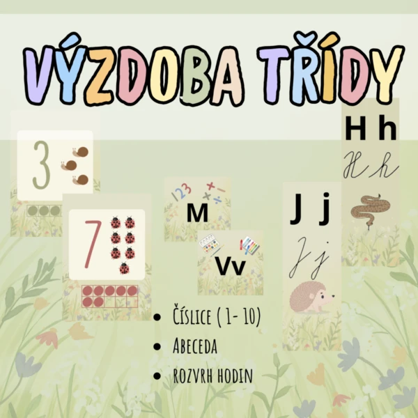 Výzdoba třídy (číslice, abeceda, rozvrh hodin) 1